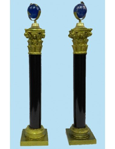 Colonnettes sphère terrestre et céleste leservant.net