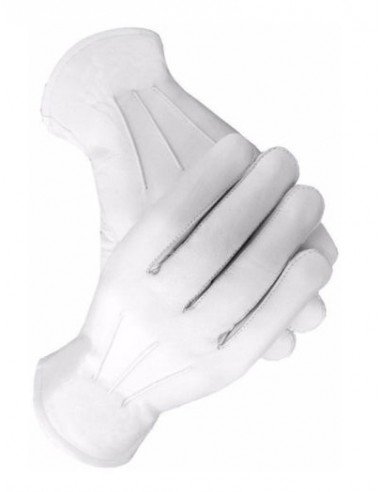 Gants cuir blanc